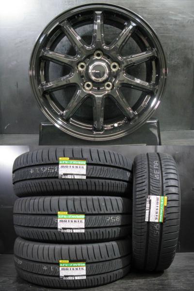 【90ヴォクシー・ノア】新品夏組 205/60R16 低燃費 DUNLOP ENASEVE RV505 国産 ＆ AZ-Sports RC10 6.5J-16 5/114.3 +38 4本セット 白河
