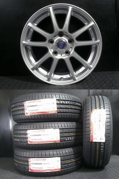 新品 205/55R16 26年製 ロードストーン EUROVIS SPORT04 中古ホイール STRANGER 6.5J-16 5H114 +45 夏セット アイシス ノア リーフ 白河 35,620円