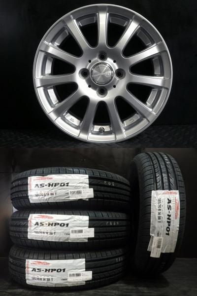 【フリード フリードスパイク 等に】新品 185/70R14 ARROWSPEED HP01 ＆ 中古 TIRADO＠ 5.5-14 +50 4H100 格安 夏組 4本セット 白河