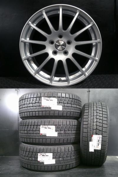 新品 215/50R17 23年製 ヨコハマ ice GUARD IG60 美品 中古ホイール IRVINE F01 7J-17 5H108 +50 冬セット ボルボ フォーカス 白河