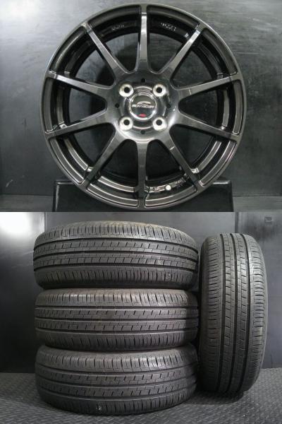 中古 185/55R16 ブリヂストン ECOPIA EP150 23年製 & 新品 StaG 6J-16 +51 4H100 夏組 4本セット フィット シャトル スイフト 白河|タイヤショップトレッド