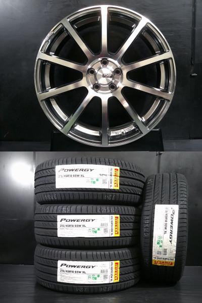 【ライズ/ロッキー・HYBRID】215/45R18 PIRELLI POWERGY 低燃費タイヤ 25年製 ＆ RMP 010F 7J-18 5H100 +50 新品組4本セット 1台分 白河｜タイヤショップトレッド