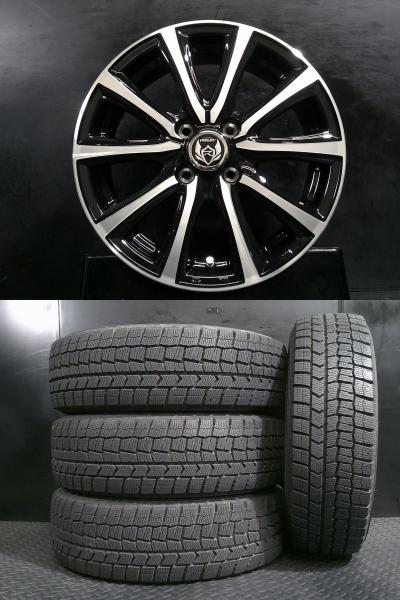 中古 175/65R15 19年製 ダンロップ WINTERMAXX WM02新品ホイール RIZLEY MS 5.5J-15 +42 4H100 冬セット フィット ポルテ 白河｜タイヤショップトレッド