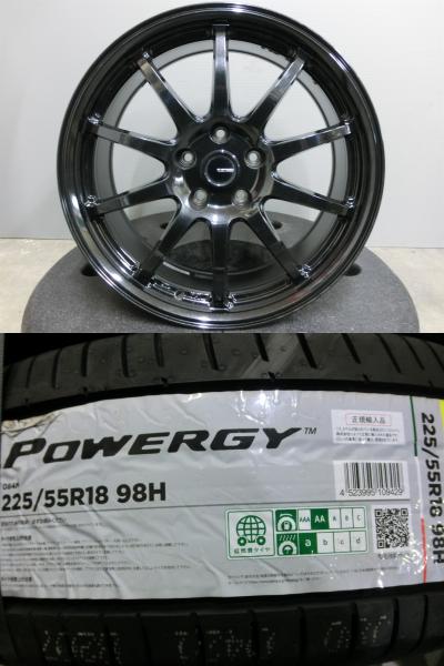 デリカD:5 アウトランダー 225/55R18 新品 ピレリ 夏 タイヤ 中古 ホイール 4本セット POWERGY 18インチ 社外 G-SPEED 114.3/5H エクリプスクロス SUV 岡崎