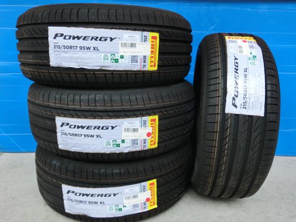 プリウスα 新品 夏タイヤ 4本 ピレリ POWERGY 215/50R17 95W XL ウィッシュ ジェイド アテンザ ビアンテ アクセラ エクシーガ レヴォーグ レガシィ S60 V60 岡崎