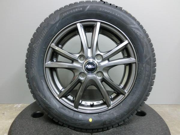 N-BOX 155/65R14 新品 スタッドレス ブリヂストン VRX3 中古 ホイール 4本セット 社外 NIRVANA 14インチ 4.5J +45 PCD100 4H 軽自動車 ワゴンR タント デイズ ムーヴ スペーシア 155/65/14 155/65-14 冬 タイヤ 岡崎｜タイヤショップトレッド 35,750円