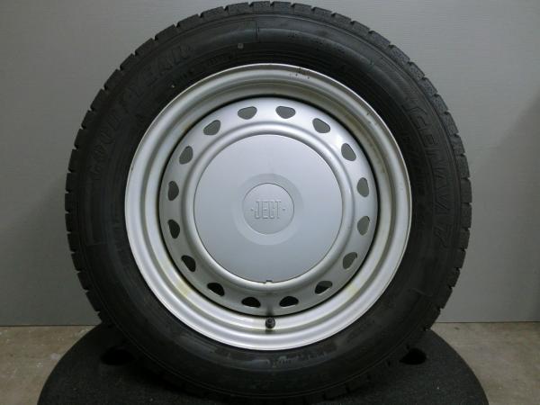 格安 深溝 フィット アクア 175/65R15 中古 スタッドレス ホイール 4本セット グッドイヤー アイスナビ7 社外 JECT 15インチ スチール コンパクト 175/65/15 175/65-15 ポルテ スイフト 冬 タイヤ 岡崎