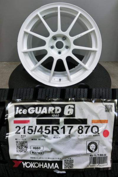 アルファロメオ 147 GT 等 215/45R17 新品 スタッドレス ヨコハマ アイスガード IG60 中古 ホイール 4本セット ASSO パルティーレ 17インチ 7.5J +35 5/98 冬 タイヤ 岡崎｜タイヤショップトレッド