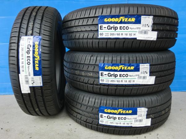 未使用品 205/60R16 夏タイヤ グッドイヤー E-Grip EG01 ノア ヴォクシー ステップワゴン プリウスα SAI ジェイド MAZDA3 アクセラ Aクラス 3シリーズ A4 MINI シャラン 輸入車 サマー 岡崎