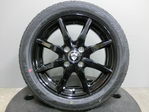 N-BOX タント 165/55R15 新品 夏 タイヤ ダンロップ EC204 中古 ホイール 4本セット ESTROSA 15インチ PCD100 4穴 ムーヴ ミラ 軽自動車 エナセーブ 低燃費 岡崎