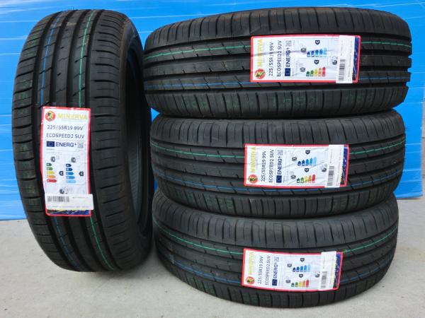 CX-5 CX-8 新品 夏タイヤ 4本 225/55R19 99V MINERVA ECOSPEED2 SUV エクストレイル エスクード CR-V ハリアー ミネルバ KG2P KG5P KF2P KF5P KFEP T32 TDA4W TDB4W RE3 RE4 RM1 RM4 岡崎|タイヤショップトレッド