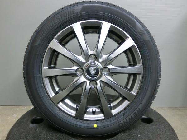 N-BOX 155/65R14 新品 夏 タイヤ ブリヂストン NEWNO 中古 ホイール 付 4本セット マナレイ G10 14インチ 4.5J +43 PCD100 4H 軽自動車 ワゴンR タント デイズ ムーヴ スペーシア 155/65/14 155/65-14 岡崎|タイヤショップトレッド