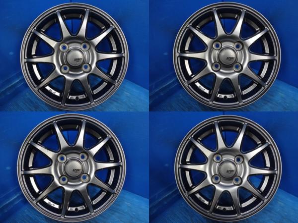 送料無料 中古 アルミホイール 4本 SPORT ABELIA スポルトアベリア 13-4.0J IS43 PCD100 スタッドレス用 キャロル アルト プレオ ミラ ミラジーノ ムーヴコンテ