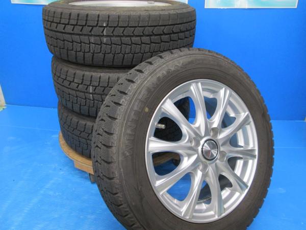 送料無料 中古 スタッドレス ダンロップ ウィンターマックス WM02 175/65R14 82Q ホイール 4本 bB ノート フィット カローラバン プリウス プロボックス コルト|タイヤショップトレッド