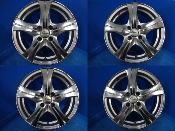 送料無料 レアサイズ 中古 アルミホイール 4本 ウエッズ LEONIS レオニス 15-6.5J IS34 4H PCD 100 ローダウン車 カスタムサイズ