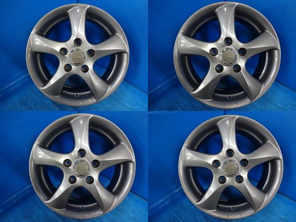 送料無料 中古アルミホイール 4本 ブリヂストン TOPRUN トップラン 15-6.0J IS45 5H PCD 114.3 スタッドレス用 車検用 スイフトスポーツ アテンザ