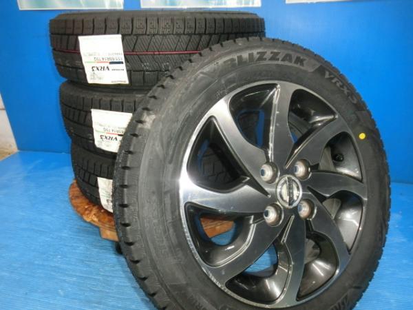 送料無料 新品未使用 スタッドレス ブリヂストン ブリザック VRX3 155/65R14 75Q ニッサン純正 ホイール 4本 モコ