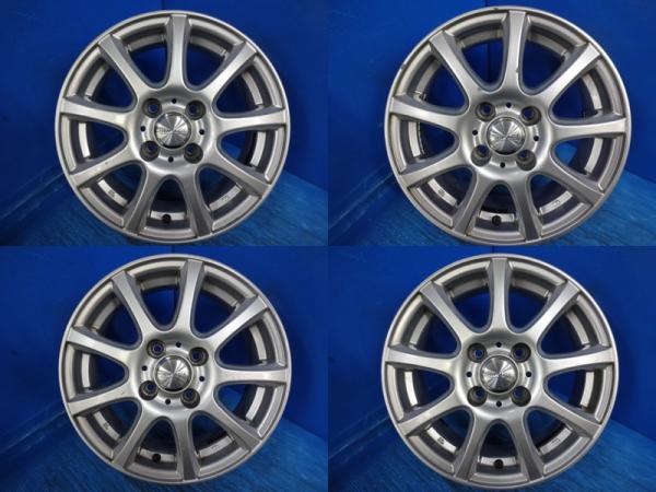 送料無料 中古アルミホイール 4本 DUFACTデュファクト 14-5.5J IS42 4H PCD100 スタッドレス用 車検用 アクア ノート コルト ベリーサ ミラージュ ヤリス