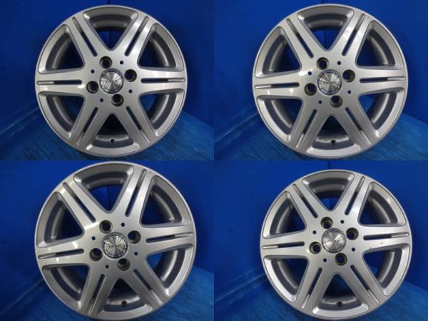 送料無料 中古品 T.R.G.6 アルミホイール 14-5.5J IS38 4H PCD100 スタッドレス用 間に合わせ用 ベリーサ ミラージュ デミオ フィット タンク ルーミー トール