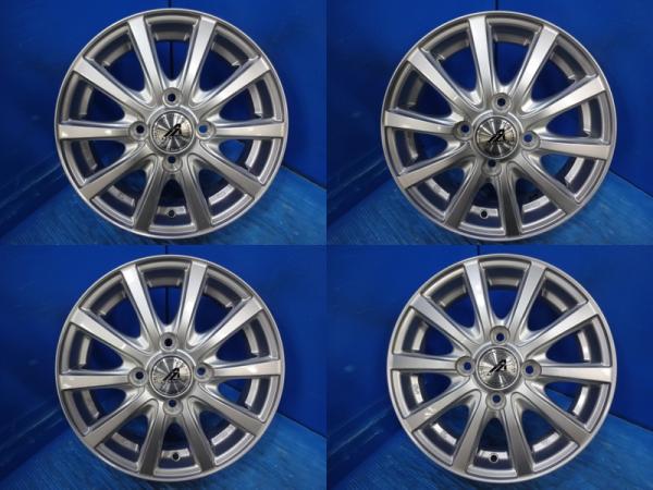 送料無料 中古アルミホイール 4本 AZ SPORTS 13-4.0J IS42 4H PCD100 スタッドレス用 キャロル プレオ アルト ミラ ミラココア ムーヴコンテ MRワゴン