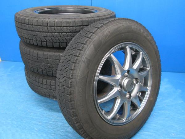 送料無料 中古 スタッドレス ブリヂストン ブリザック VRX2 145/80R13 75Q ホイール 4本 MRワゴン AZワゴン キャロル モコ アルト ワゴンR ムーブラテ 軽自動車
