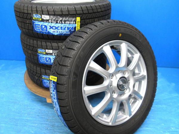 送料無料 新品未使用 スタッドレス 倉庫管理品 ダンロップ ウィンターマックス WM03 155/65R13 73Q ホイール 4本 オッティ ルークス モコ AZワゴン スピアーノ｜タイヤショップトレッド 27,860円