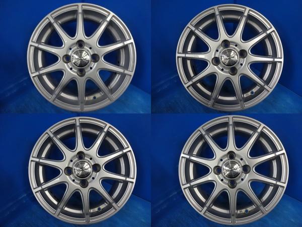 送料無料 中古アルミホイール 4本 ウエッズ DOS modicA モディカ 14-5.5J IS42 4H PCD 100 スタッドレス用 車検用 アクア ヤリス ノート パッソ