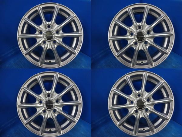 送料無料 中古アルミホイール 4本 ブリヂストン ECOFORME エコフォルム 15-6.0J IS53 5H PCD 114.3 スタッドレス用 車検用 エスクァイア ノア ステップワゴン