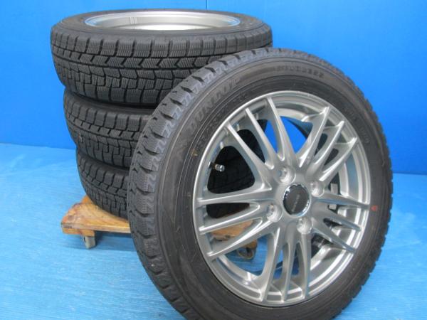 送料無料 中古 スタッドレス ダンロップ ウィンターマックス WM02 155/65R14 75Q ホイール 4本セット ワゴンR スペーシア ラパン タント ウェイク ルークス モコ｜タイヤショップトレッド