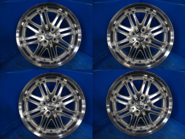 送料無料 シャコタン カスタム軽 深リム 中古 アルミホイール 4本 BADX バドックス DOS DEEPHARDES ディープハーデス 16-5.5J IS47 4H PCD 100