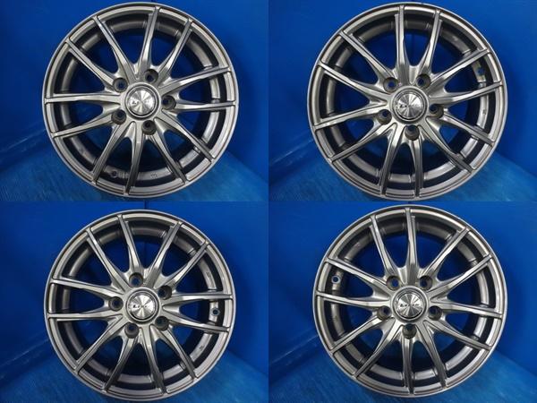 送料無料 中古アルミホイール 4本 LEBEN レーベン 15-6.0J IS43 5H PCD 114.3 スタッドレス用 車検用 オーリス カローラルミオン セレナ