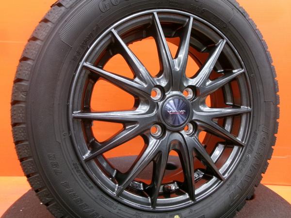 ハスラー 冬タイヤ 新品 グッドイヤー ICENAVI7 165/65R14 2025年製 中古 VELVA 14インチ 4本セット スタッドレス ソリオ MA15S