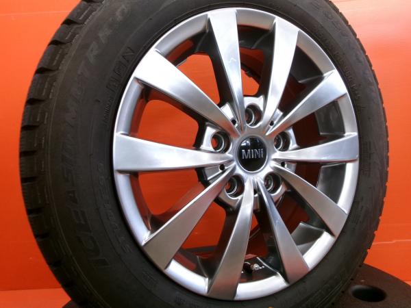ミニクロスオーバー R60 冬タイヤ ピレリ ICEASIMMETRICO 205/60R16 2014年製 MOTEC 16インチ 5H-120 中古 4本セット ミニペースマン R61 スタッドレス｜タイヤショップトレッド