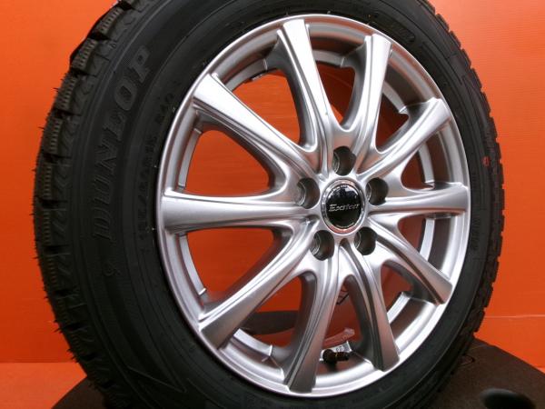 シエンタ 170系 冬タイヤ 新品 ダンロップ WM02 185/60R15 2025年製 中古 Exsteer 15インチ 5H-100 4本セット スタッドレス P170G P175G
