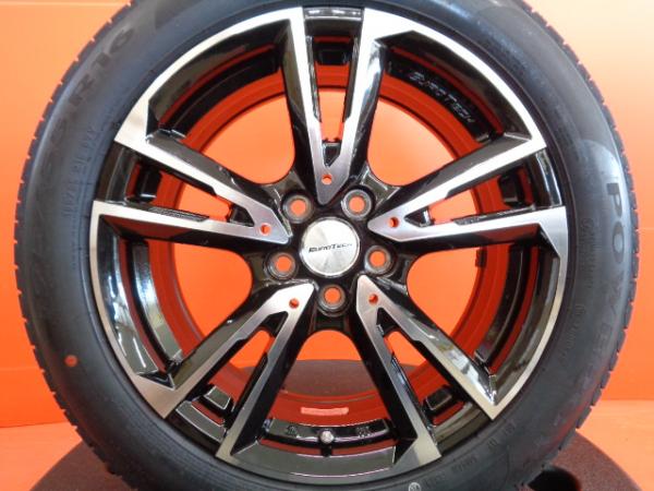 VW ポロ AW系 中古 EUROTECH 16インチ 5H-100 新品 ピレリ POWERGY 195/55R16 2023年製 4本セット 夏タイヤ フォルクスワーゲン POLO｜タイヤショップトレッド