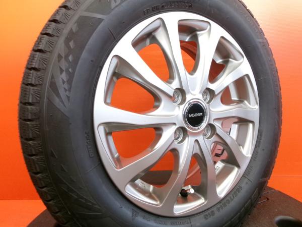 タフト ソリオ 冬タイヤ ブリヂストン ブリザック VRX3 165/70R14 2023年製 バルミナ 14インチ 中古 4本セット スタッドレス LA900｜タイヤショップトレッド