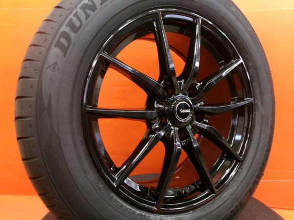 アルファード 30系 夏タイヤ 中古 G-SPEED 17インチ 新品 ダンロップ RV505 225/60R17 2024年製 4本セット ヴェルファイア デリカD5 サマータイヤ 黒 ブラック