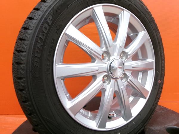 軽自動車 冬タイヤ ダンロップ WM02 155/65R14 2023年製 JOKER 14インチ 中古 4本セット タント N-BOX スペーシア ルークス スタッドレス|タイヤショップトレッド