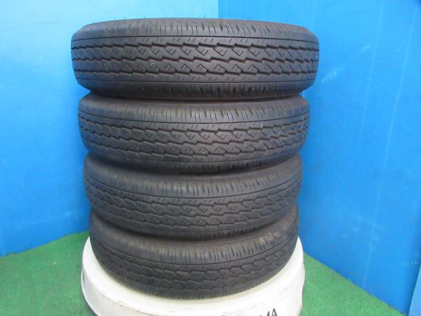 4本 バリ山!! 2025年製 中古 夏 サマータイヤ ブリヂストン V600 155/80R14 88/86N LT サクシードバン プロボックスバンなど 伏