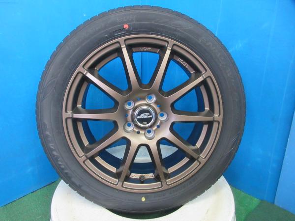 4本 バリ山 2025年製 中古 夏 サマータイヤ ダンロップ ENASAVE EC300+ 195/60R17 アルミホイール17インチ 7J +48 114.3 5H プリウス 42,120円