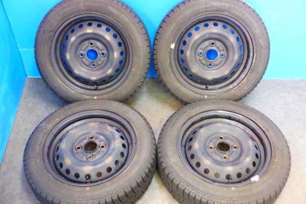 【純正ナット付】深溝 中古冬タイヤ【155/65R14 75Q】ホンダ純正スチール【14インチ 4.5J+40】エヌボックス エヌワン エヌワゴン など