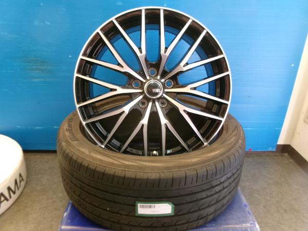 日産 E51系 エルグランド M35系 ステージア 4本 新品 黒 メッシュ 18インチ 5H 5穴 PCD 114.3 中古 国産 ヨコハマ 235/50R18 ミニバン用タイヤ RV用タイヤ 低燃費タイヤ 夏用タイヤ 夏タイヤ 夏タイヤセット ラジアル ノーマル ミニバン用 RV用 低燃費 夏用 夏 エコタイヤ