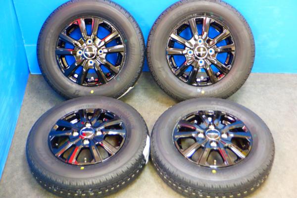 【軽箱・軽トラ】2026年製 BRIDGESTONE K370【145/80R12 80/78N】ブラックホイール【12インチ 3.5J+45】キャリー クリッパー スクラム