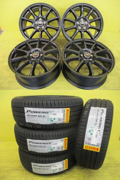 ◆2025年製新品夏タイヤ付新品ホイールセット◆シュナイダー + ピレリ パワジー 205/50R17インチ◆インプレッサ インプレッサスポーツ インプレッサG4 プリウス等 4本セット 足利 205/50-17 205/50/17 205-50-17 GT2/3/6/7 GP2/3/6/7 GK2/3/6/7 GH2/3/6/7/8 ZVW30|タイヤショップトレッド