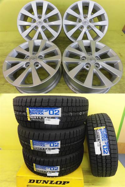 2024年製◆アイシス ヴォクシー◆新品冬タイヤ+中古アルミ◆205/55R16 ダンロップ WM02+トヨタ純正アルミ◆平座ナット◆4本Set 足利
