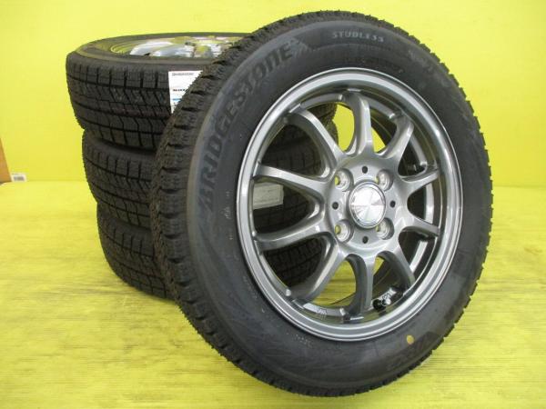 ◆2024年製国産新品スタッドレス付◆クレール + ブリヂストン ブリザックVRX2 155/65R14インチ◆サクラN-BOXスペーシアキャスト等 4本 足利