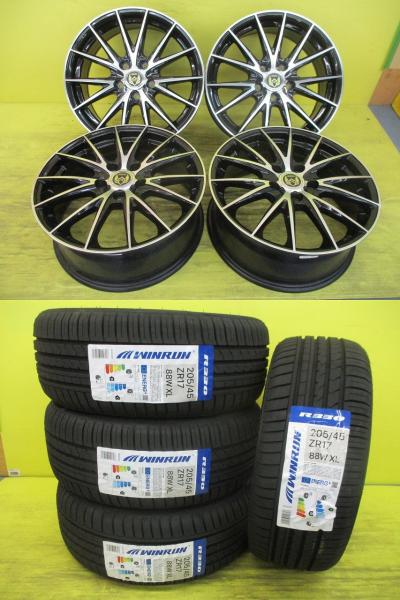 ◆2025年製新品夏タイヤ付◆ライツレー + ウィンラン R330 205/45R17インチ◆CR-Z シビックタイプR ロードスター等 4本セット 足利 205/45-17 205/45/17 205-45-17 ZF1 ZF2 EP3 NCEC
