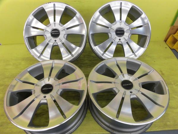 ◆車検用 間に合わせ 転がし用等◆社外マルチホイール◆Miierren 17インチ 7.0J +53 8HM 5H114.3 4H114.3 ポリッシュ◆4本セット 足利 14,850円