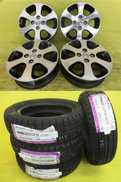 ◆アルト ワゴンR◆155/65R14 新品輸入スタッドレス+中古アルミ◆ネクセン WINGUARD Ice2 2025年製+モコ純正 14インチ+50 BP◆4本Set 足利 29,800円