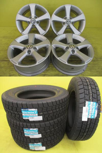 ◆VWポロに◆2023年製国産未使用スタッドレス付◆VW純正シマ + グッドイヤー アイスナビ7 175/70R14インチ◆6RCHZ 6RCBZ 6RCJZ 6RCGG 4本セット 足利 175/70-14 175/70/14 175-70-14 フォルクスワーゲン POLO CROSSPOLO|タイヤショップトレッド